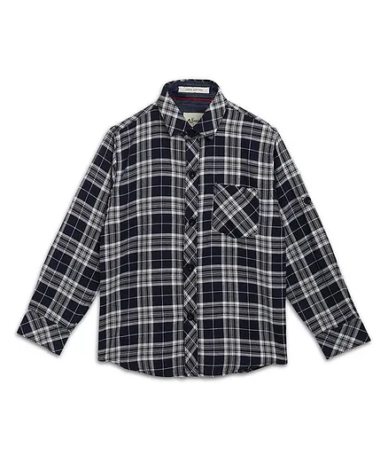 AJ Dezines Full Sleeves Checked Shirt - Blue