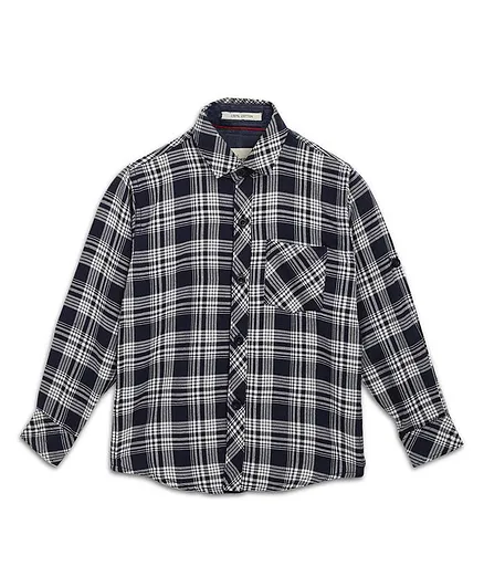 AJ Dezines Full Sleeves Checked Shirt - Blue
