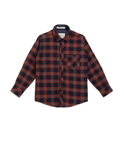 AJ Dezines Full Sleeves Checked Shirt - Red