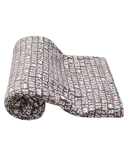 Mee Mee Baby Blanket Alphabet Print - Grey