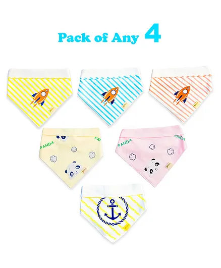 The Little Lookers Bandana Bib Pack of 4 - Multicolor
