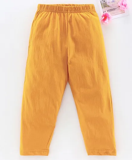 Kiddopanti Solid Color Full Length Lounge Pants - Yellow