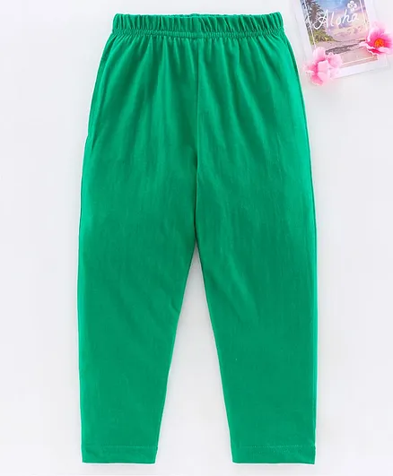 Kiddopanti Solid Color Full Length Lounge Pants - Green