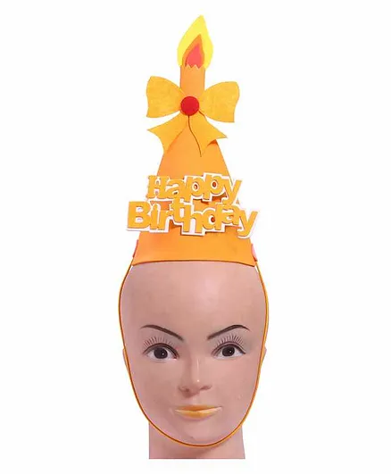 Funcart Happy Birthday Foam Cone Cap - Orange