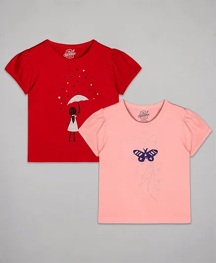 The Sandbox Clothing Co Butterfly Print Short Sleeves Pack Of 2 Tee - Multi Color
