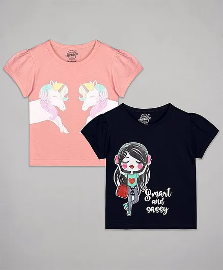 The Sandbox Clothing Co Unicorn Print Short Sleeves Pack Of 2 Tee - Multi Color