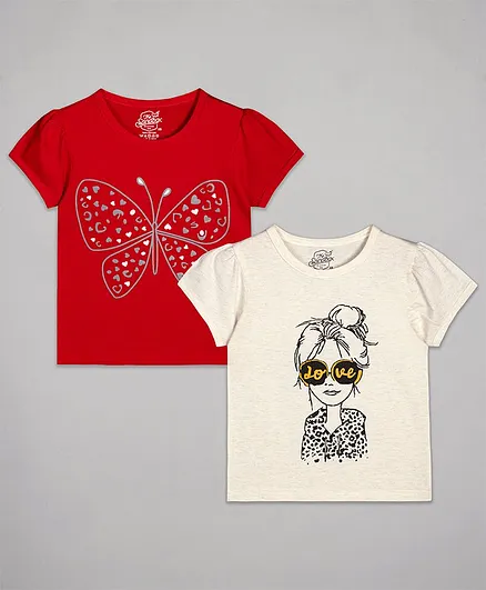 The Sandbox Clothing Co Butterfly Print Short Sleeves Pack Of 2 Tee - Multi Color