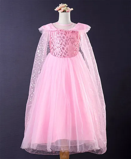 Mark & Mia Cap Sleeves Gown Sequin Embellished - Pink