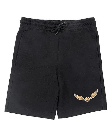 Harry Potter By Crossroads Golden Snitch Print Shorts - Black
