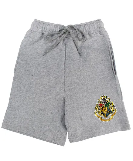 Harry Potter By Crossroads Hogwarts Emblem Print Shorts - Grey