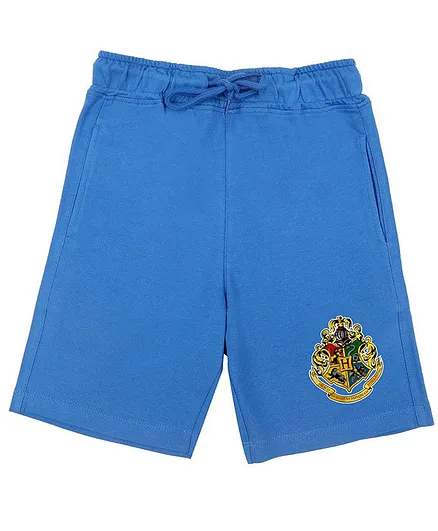 Harry Potter By Crossroads Hogwarts Emblem Print Shorts - Royal Blue