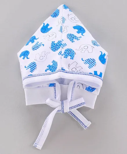 Child World Cap Elephant Print Blue - Diameter 8 cm