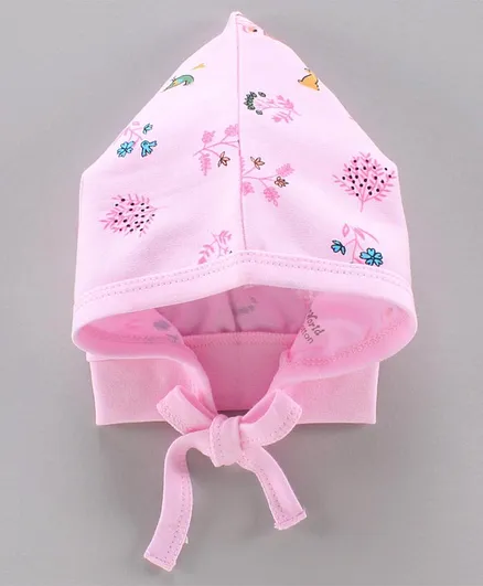 Child World Cap Floral Print Pink - Diameter 8 cm