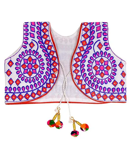 Banjara India Sleeveless Mandala Detailed Jacket - White