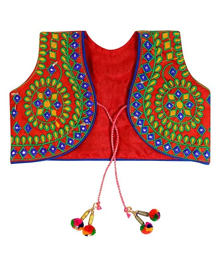 Banjara India Sleeveless Mandala Detailed Jacket - Red