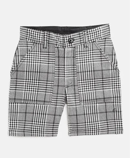 Cherry Crumble By Nitt Hyman Checked Shorts - Grey & Black