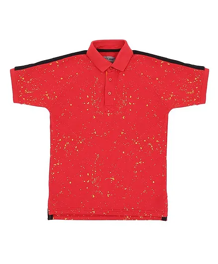 Gini & Jony Half Sleeves Printed T-Shirts - Red