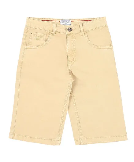 Gini & Jony Solid Color Knee Shorts - Brown