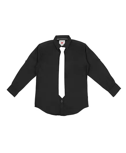 Gini & Jony Solid Full Sleeves Shirts - Black