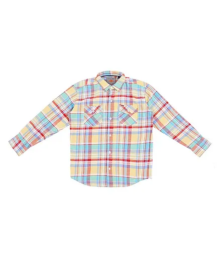 GINI & JONY Full Sleeves Checkered Shirt - Yellow & Blue