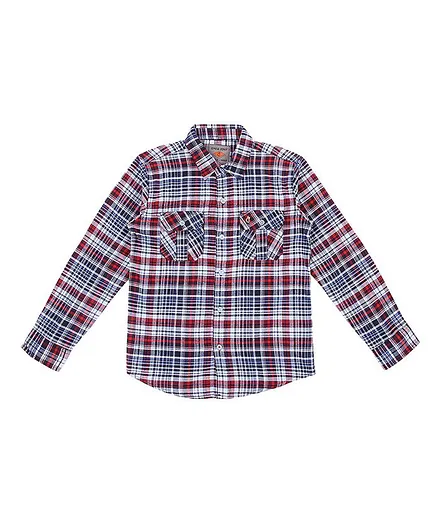 Gini & Jony Full Sleeves Checkered Shirt - Red & Blue