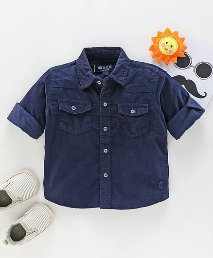 GINI & JONY Full Sleeves Solid Shirt - Blue