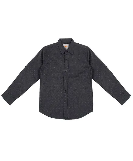 Gini & Jony Full Sleeves Dots Printed Shirt - Black
