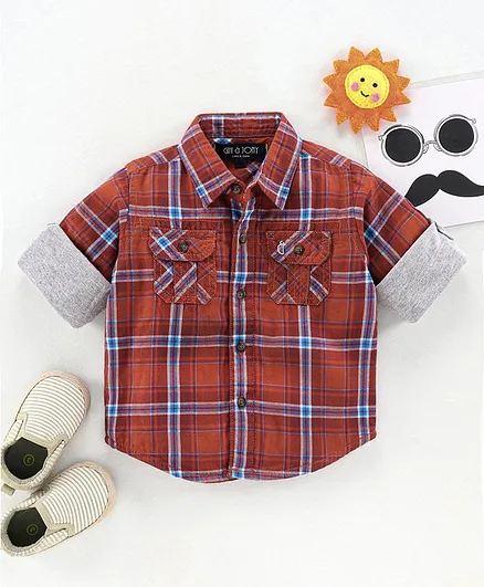 GINI & JONY Full Sleeves Checked Shirt - Red