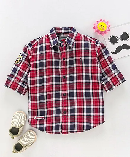 GINI & JONY Full Sleeves Checked Shirt - Purple