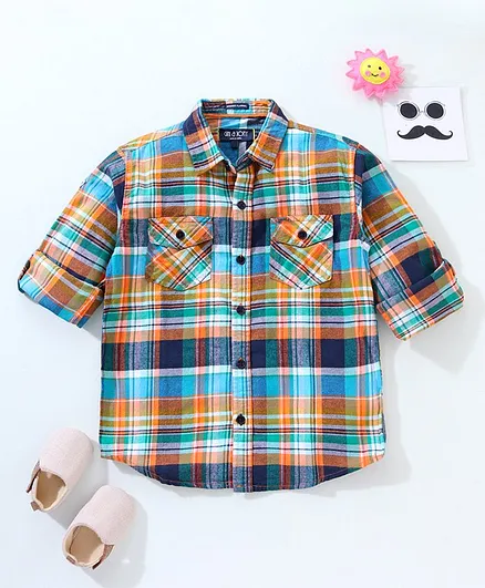 GINI & JONY Full Sleeves Checked Shirt - Blue