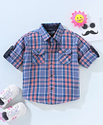 GINI & JONY Full Sleeves Checked Shirt - Blue
