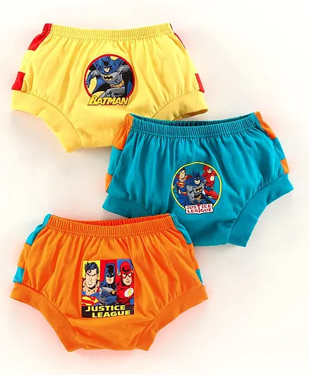 Red Rose Briefs Justice League Print Pack Of 3 - Orange Yellow Blue