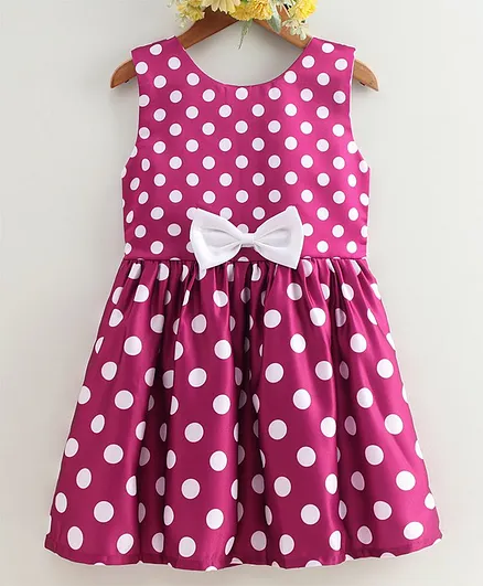 Twetoons Sleeveless Frock Polka Dot Print - Purple