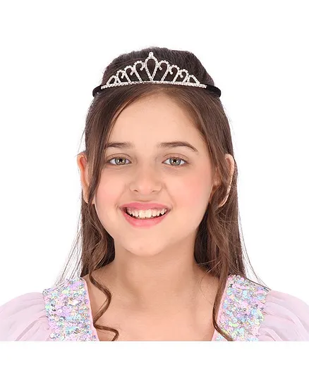 Cutecumber Studded Crown Design Hair Band - Silver & Black