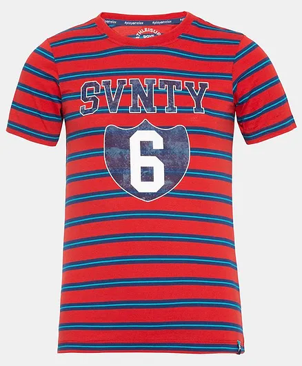 JOCKEY Half Sleeves Striped Tee - Red