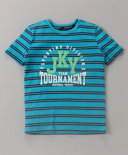 JOCKEY Half Sleeves Striped Tee - Blue