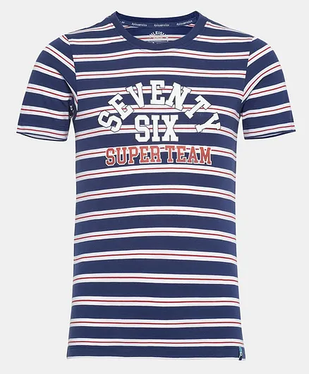 JOCKEY Half Sleeves Striped Tee - Blue