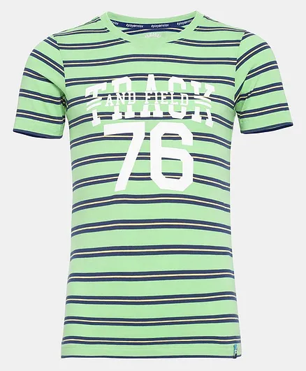 JOCKEY Half Sleeves Striped Tee - Green