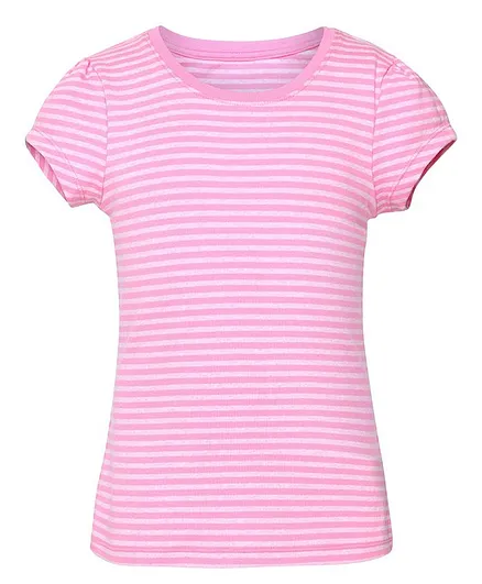 JOCKEY Half Sleeves Striped Tee - Light Pink