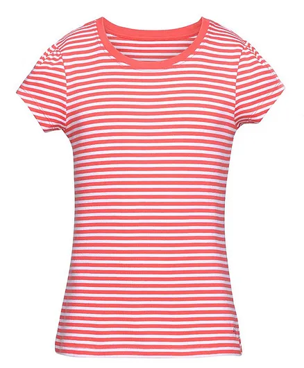 JOCKEY Half Sleeves Striped Tee - Pink