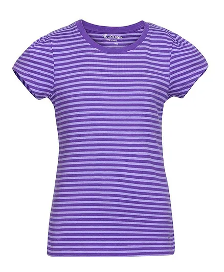 JOCKEY Half Sleeves Striped Tee - Purple