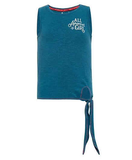 JOCKEY Sleeveless Text Printed Tank Top - Blue