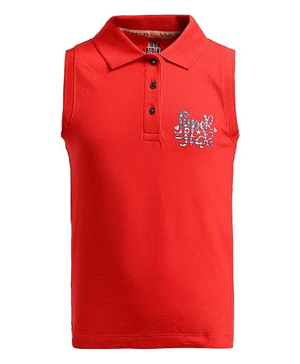 JOCKEY Sleeveless Super Star Printed Polo Top - Red