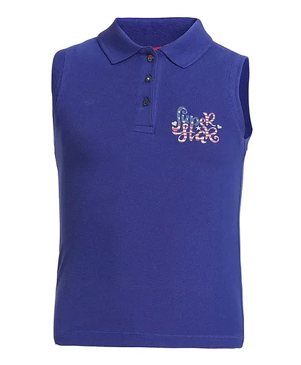 JOCKEY Sleeveless Super Star Printed Polo Top - Dark Blue