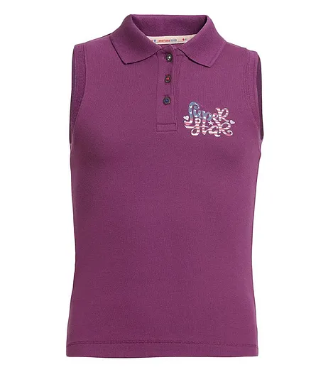 JOCKEY Sleeveless Super Star Printed Polo Top - Purple