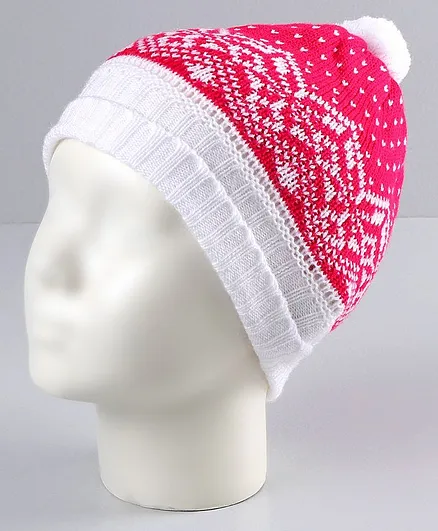 Babyhug Woollen Cap Pink - Diameter 11 cm