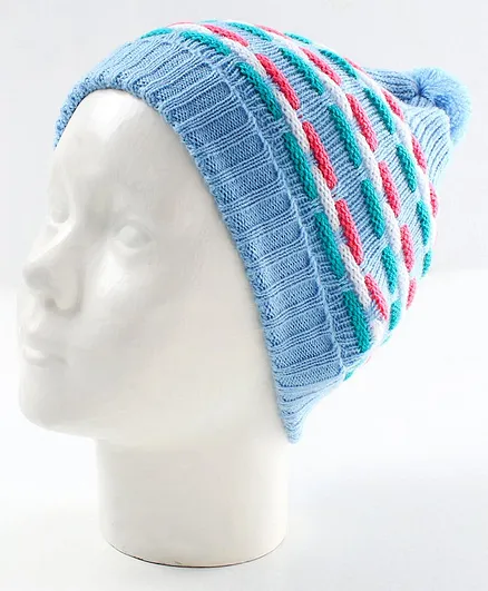 Babyhug Woolen Cap Blue - Diameter 10 cm