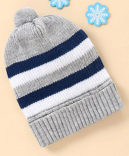 Babyhug Woolen Cap Grey - Diameter 10 cm