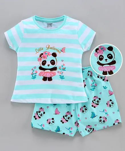 Cucumber Half sleeves Top and Bottomwear - Blue