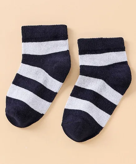 Cucumber Cotton Blend Striped Socks For Kids - Cream
